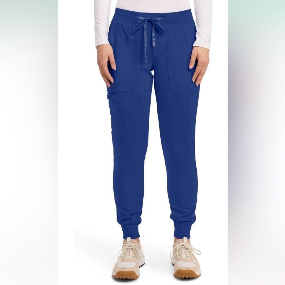 Women’s Medcouture Jogger Scrub Pants Royal Blue Size Large Petite NWOT